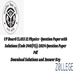 UP Board Class 12 Physics Question Paper 2024 Code 346FS